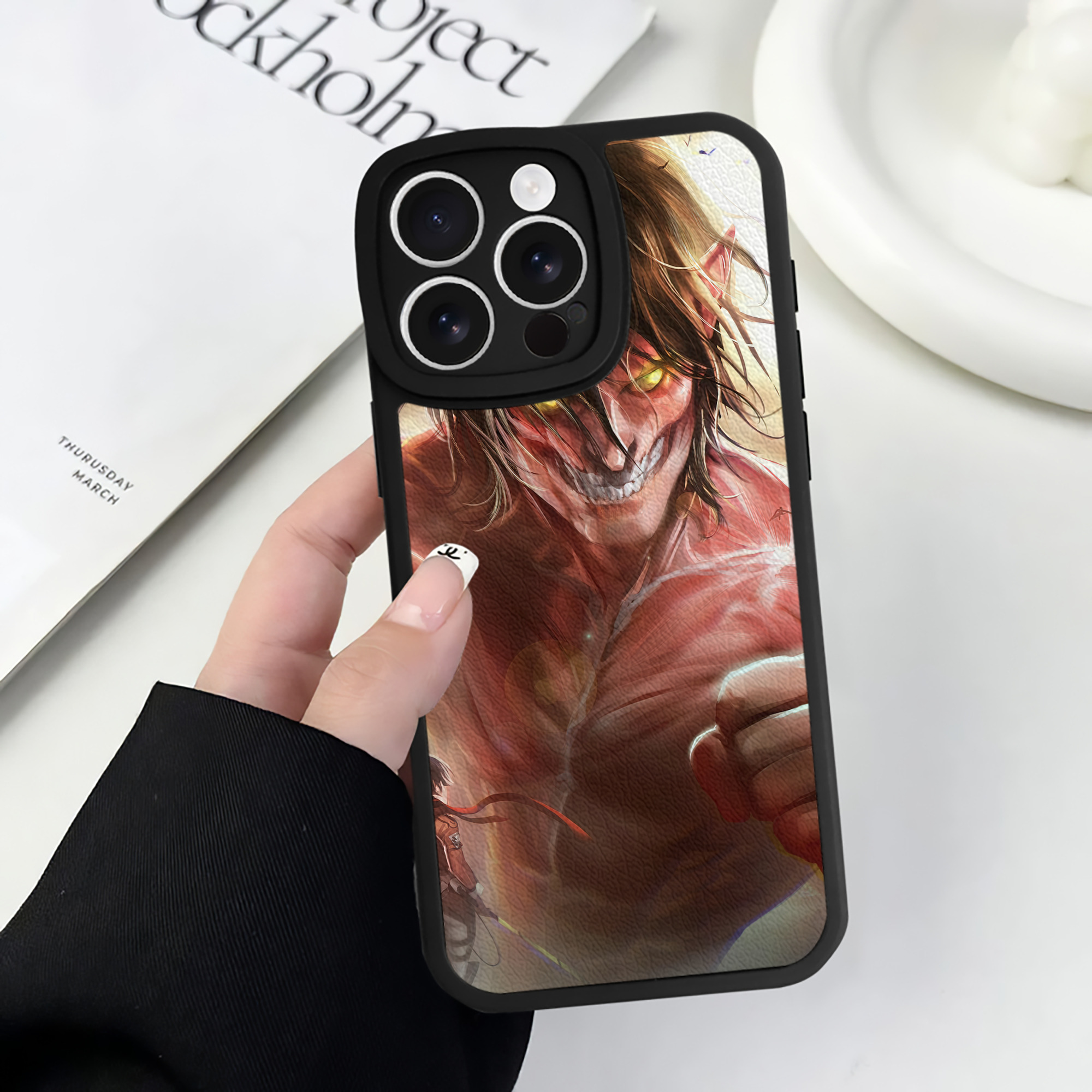 （画像用） 進撃の巨人 Attack on Titan 【iPhone 16シリーズ対応】シリコンスマホケース（レザー調） 材質：シリコン